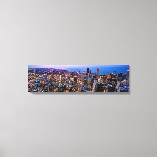 Chicago Downtown Aerial View Skyline Leinwand (Vorderseite)