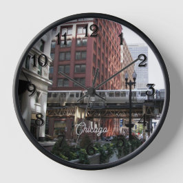 Chicago Elevated Loop Train Große Wanduhr