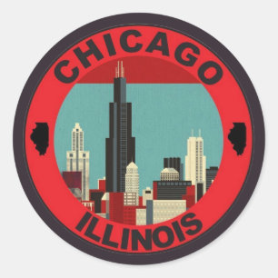 Chicago-Emblem Runder Aufkleber
