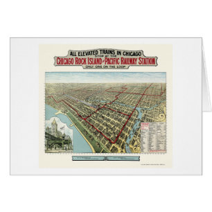 Chicago erhöhte Züge, panoramische Karte IL - 18