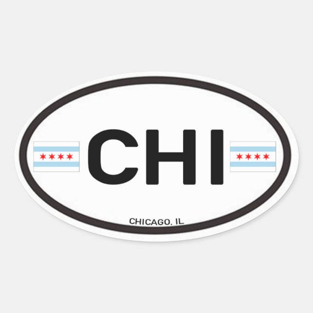 Chicago Euro-Oval Sticker (Vorderseite)