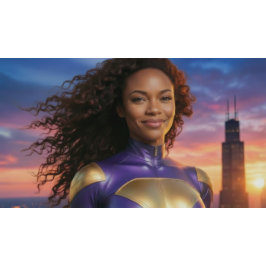 CHICAGO - FEMALE SUPERHERO BEDRUCKTER RUCKSACK