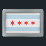 Chicago Flag Belt Buckle Rechteckige Gürtelschnalle<br><div class="desc">Chicago Flag Belt Buckle</div>