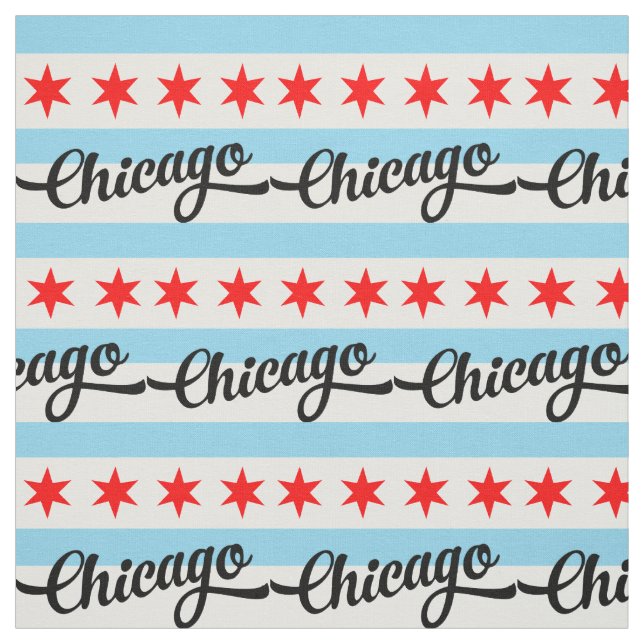 Chicago Flag Custom Cotton Muster Design Yard Ret Stoff (Muster)