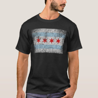Chicago Flag gestresste Vintage Style Pride Men Wo T-Shirt