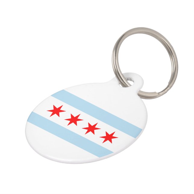 Chicago Flag Haustiermarke (Seite)