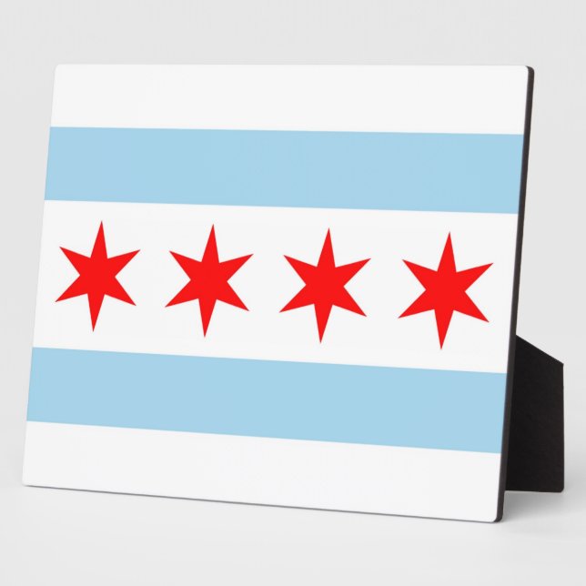 Chicago Flag, Illinois State Plaque (Côté)
