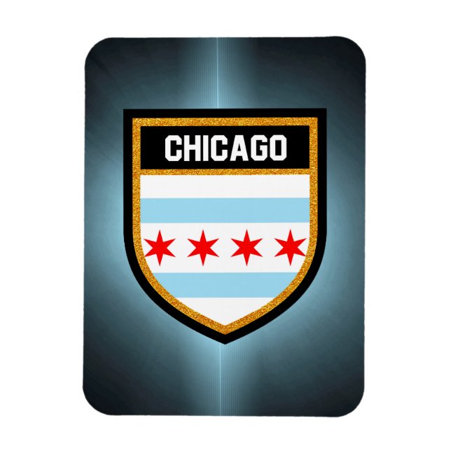 Chicago Flag Magnet (Vertikal)