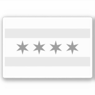 Chicago Flag Noir Aufkleber