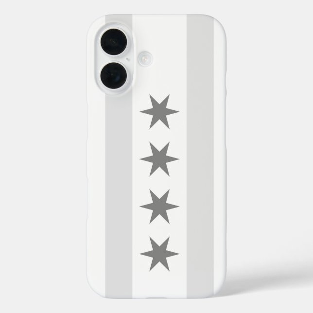 Chicago Flag Noir iPhone 16 Hülle (Rückseite)
