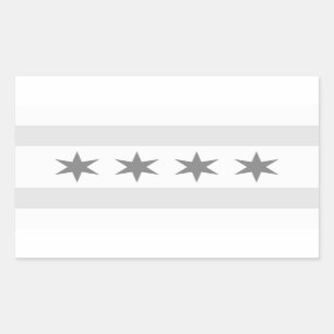 Chicago Flag Noir Rechteckiger Aufkleber