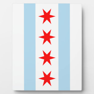 Chicago Flag Plaque Fotoplatte