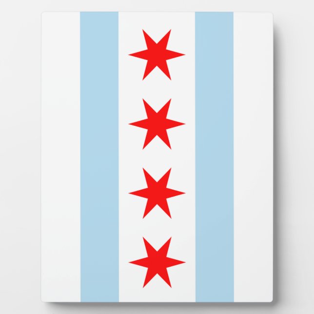 Chicago Flag Plaque Fotoplatte (Vorderseite)
