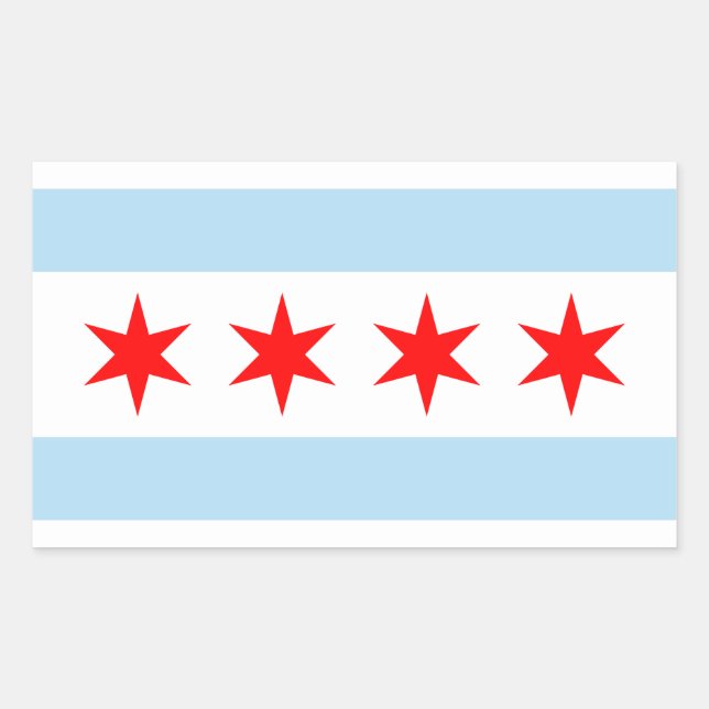 Chicago Flag Rechteckiger Aufkleber (Vorderseite)