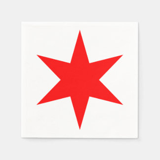 Chicago Flag Red 6-Punkte Star Serviette