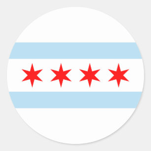 Chicago Flag Runder Aufkleber