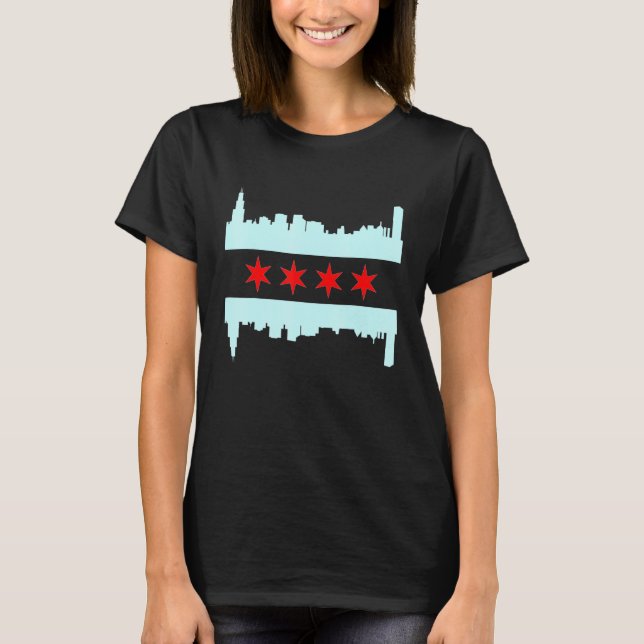 Chicago Flag Skyline Men Women Kids T-Shirt (Vorderseite)