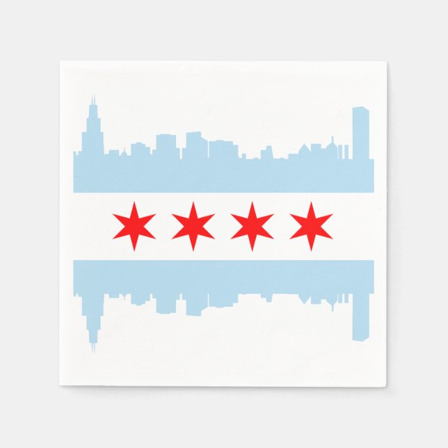 Chicago Flag Skyline Serviette (Vorderseite)