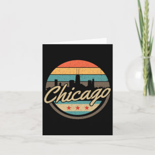 Chicago Flag Skyline Vintag Illinois Usa Souvenir Karte