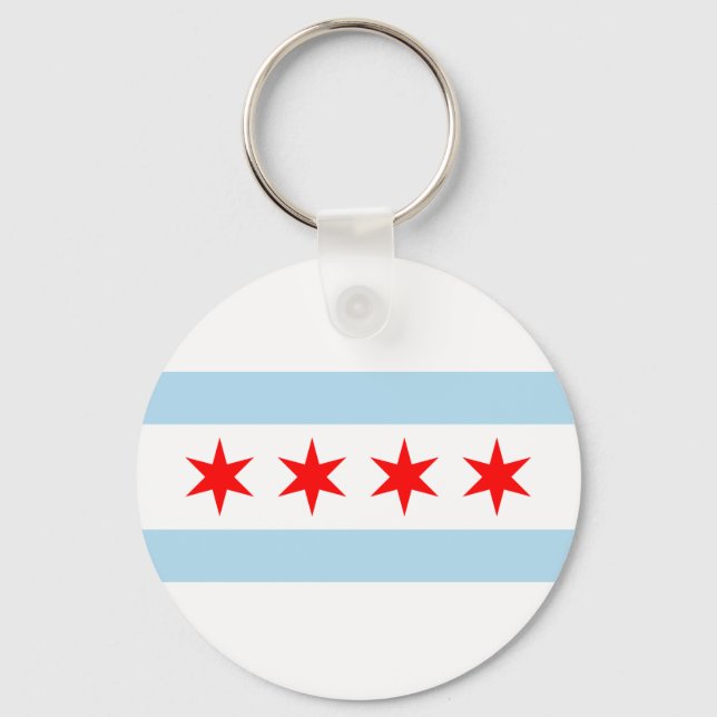 Chicago Flag Souvenir Schlüsselanhänger (Vorderseite)
