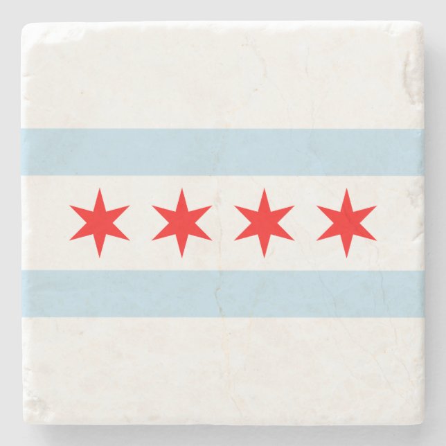 Chicago Flag Stone Untersetzer (Vorderseite)