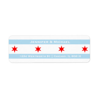 Chicago Flag Template | Rote Sterne | Blaue Streif