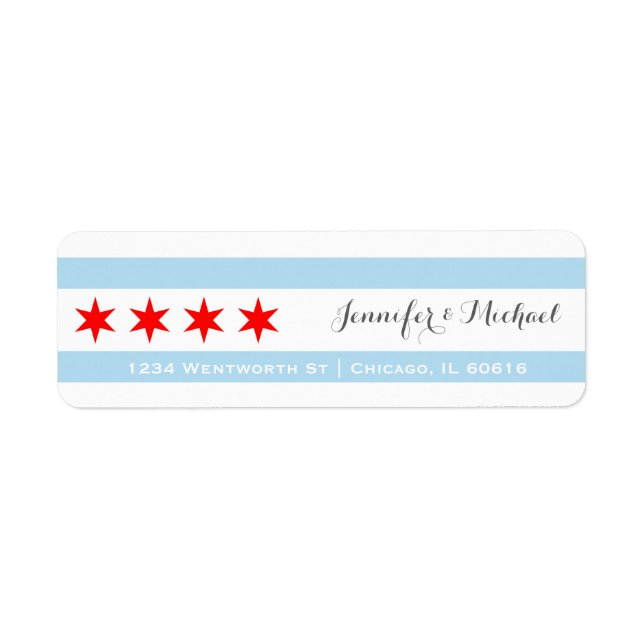 Chicago Flag Template | Roter Star | Blaue Streife (Vorne)