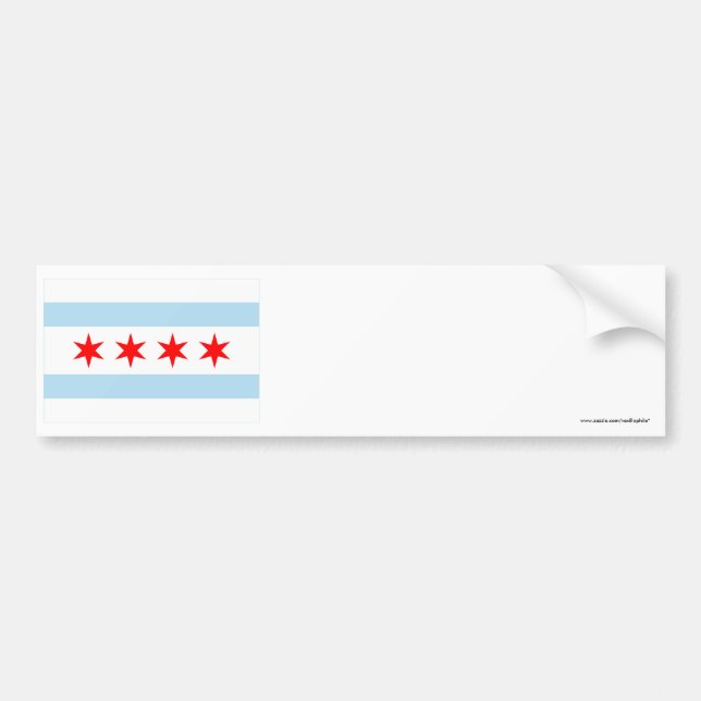 Chicago-Flagge Autoaufkleber (Vorne)