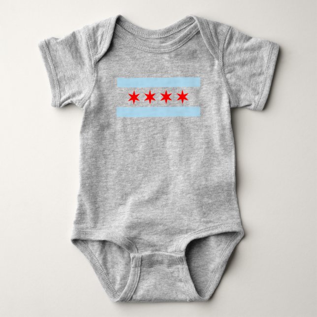 Chicago-Flagge Baby Strampler (Vorderseite)