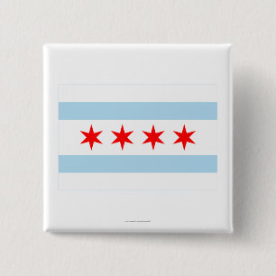 Chicago-Flagge Button