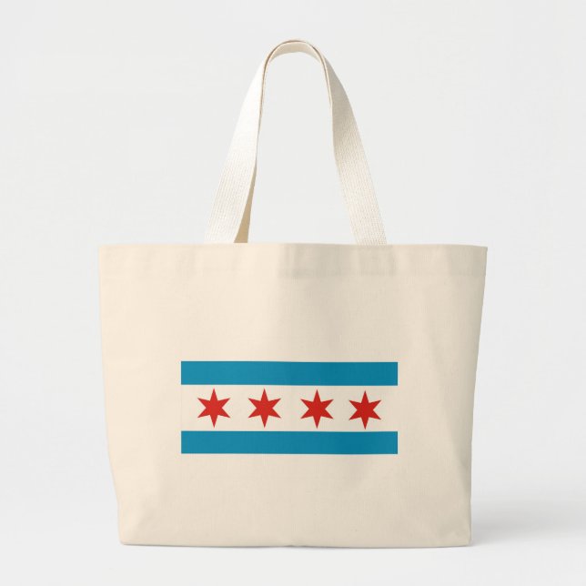 Chicago-Flagge Jumbo Stoffbeutel (Vorne)