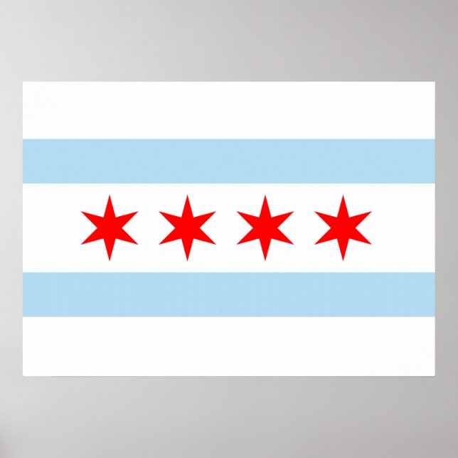 Chicago-Flagge Poster (Vorne)