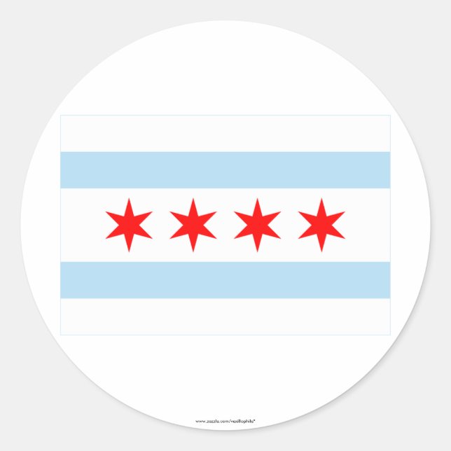 Chicago-Flagge Runder Aufkleber (Vorderseite)