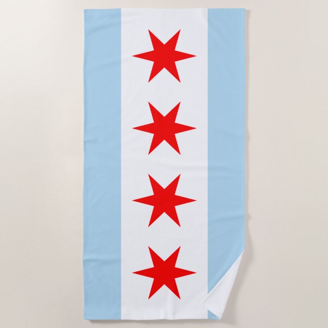 Chicago-Flagge Strandtuch (Vorderseite)