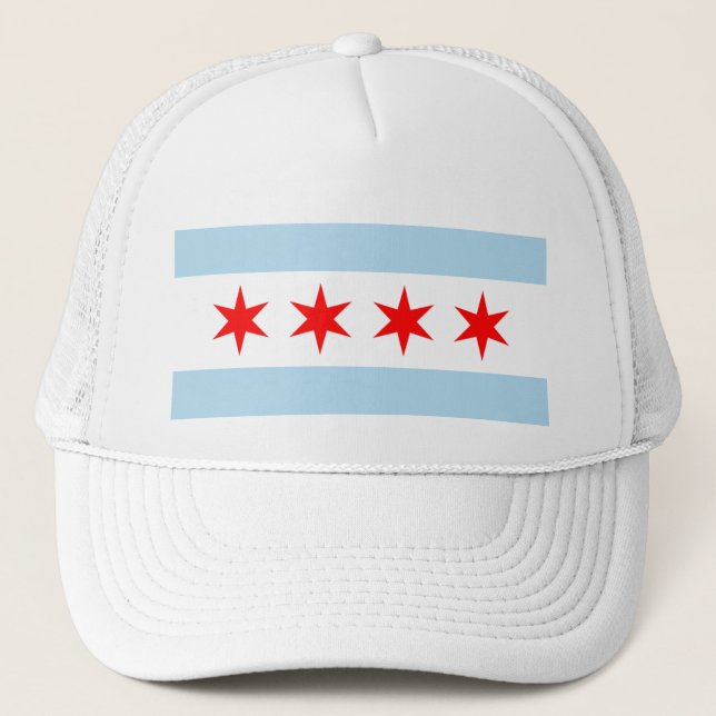 Chicago-Flagge Truckerkappe (Vorderseite)
