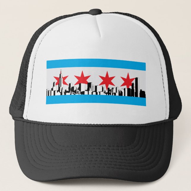 Chicago-Flagge Truckerkappe (Vorderseite)