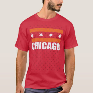 Chicago-Flaggen-Design - Bears-Farben - Orange und T-Shirt