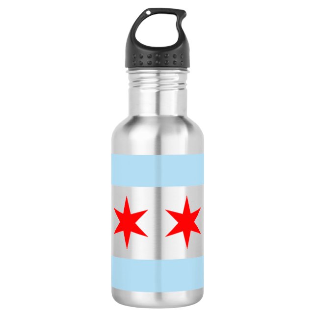 Chicago-Flaggen-Freiheits-Flasche Trinkflasche (Vorderseite)