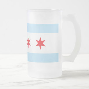 Chicago-Flaggen-mattierte Bier-Tasse Mattglas Bierglas