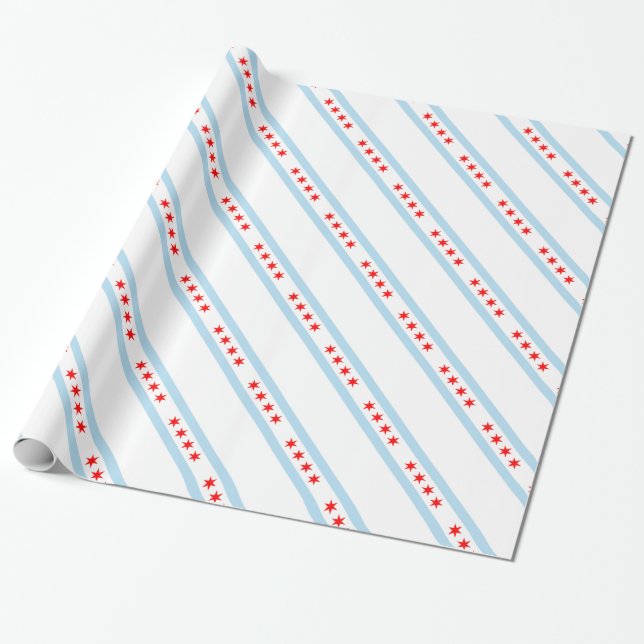 Chicago-Flaggen-Muster Geschenkpapier (Ungerollt)