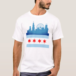Chicago-Flaggen-Skyline T-Shirt