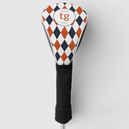 Chicago Football Argyle Pattern Modern Monogram Golf Headcover