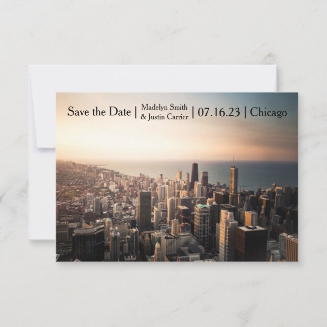 Chicago Foto - 3x5 Save the Date (Vorderseite)