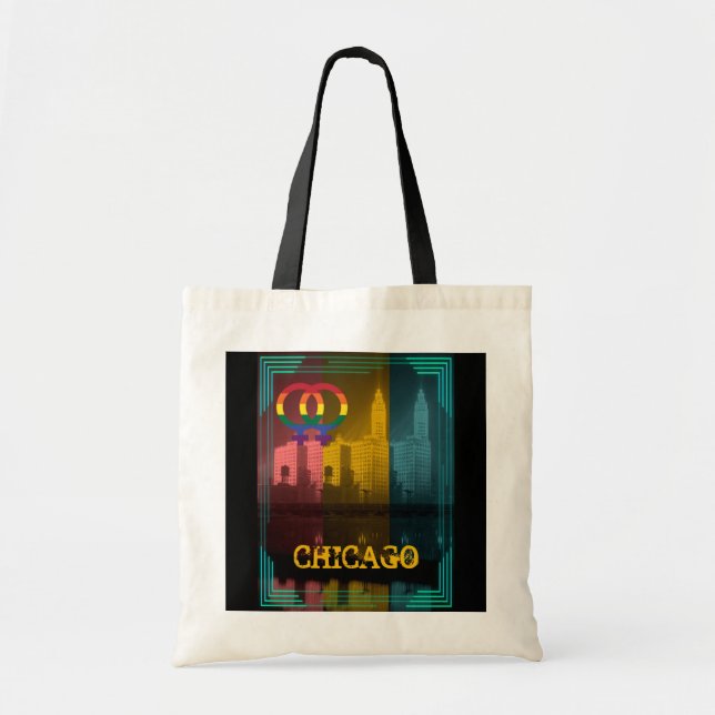 Chicago Gay Lesbian Interest Rainbow Wrigley Bldg Tragetasche (Vorne)