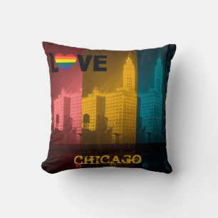 Chicago Gay Pride Wrigley Gebäude Foto 1930 Kissen