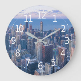 Chicago Gebäude Artwork| Große Wanduhr