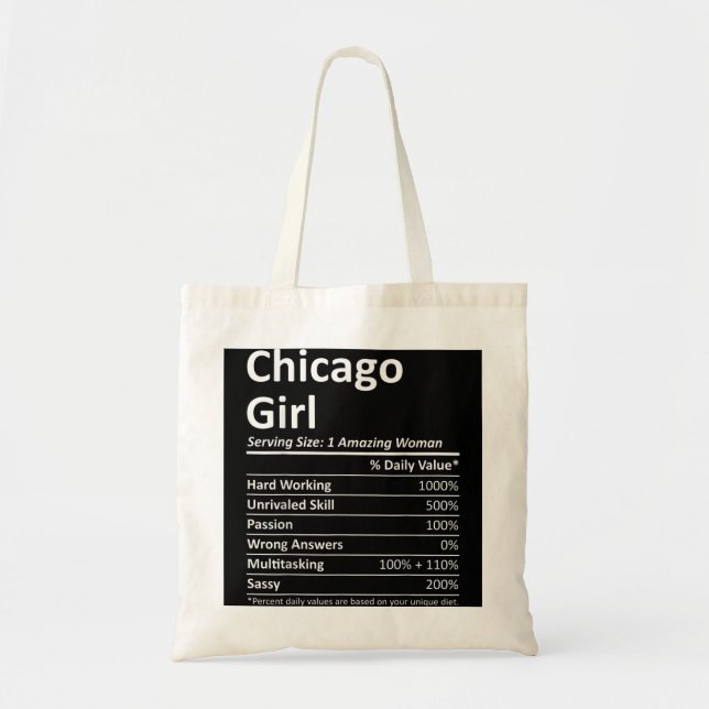 CHICAGO GIRL IL ILLINOIS Funny City Zuhause Roots  Tragetasche (Vorne)