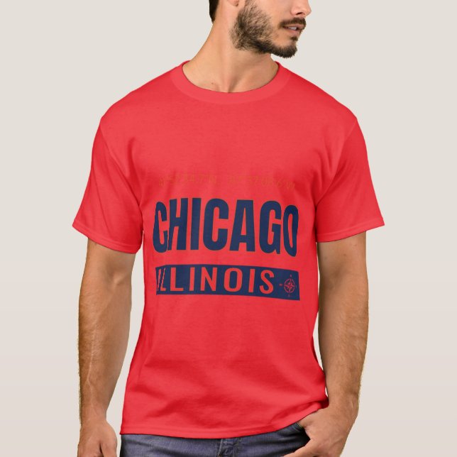 Chicago GPS Coordinates Chi-Town Windy City Souths T-Shirt (Vorderseite)