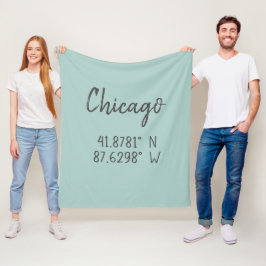 Chicago GPS koordiniert Breitengrad Fleecedecke