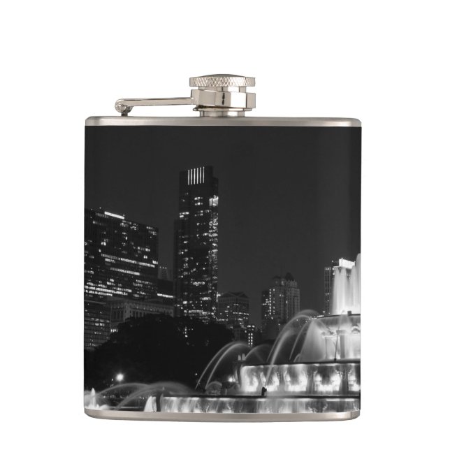 Chicago Grant Park Grayscale Flachmann (Vorderseite)